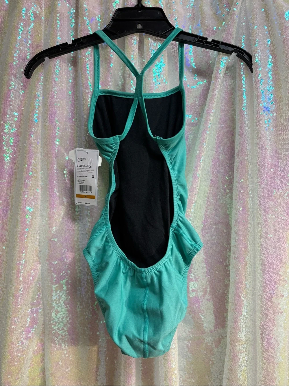 Speedo Endurance girls Teal One-Piece Swimsuit size 24 nwt